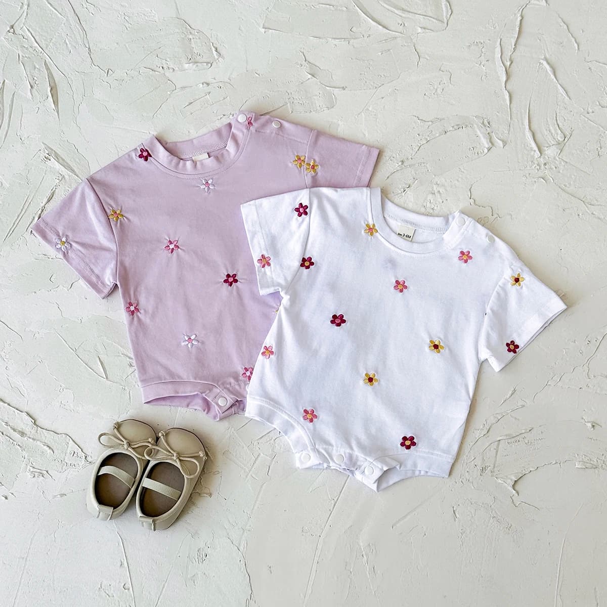 Summer Baby Romper Newborn Floral Print Round Neck Short Sleeved Jumpsuit Cotton Infant Bodysuit Girls Child Clothing 0-18M