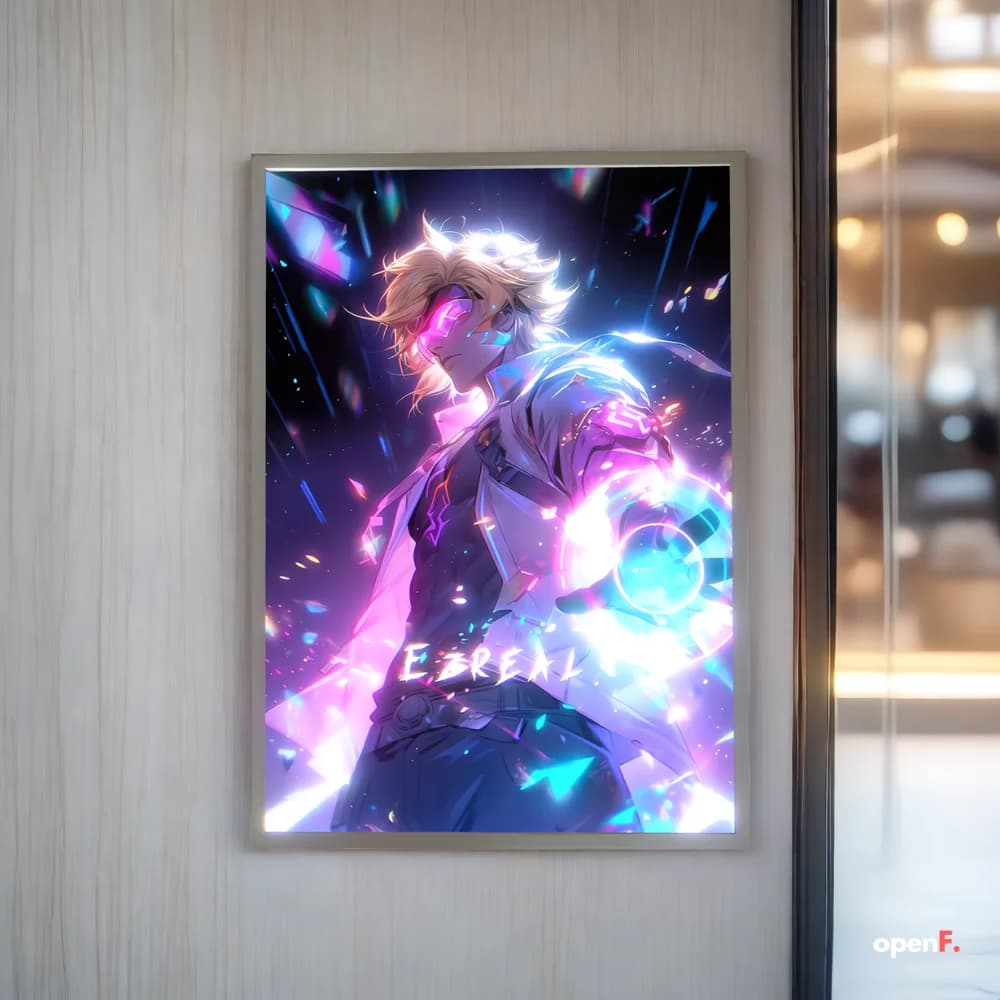 INS Game Character Future Warrior LED Neon Light Painting, HD 3-tone Lighting,Home Decoration Frame, Game Room Night Lamp Gift