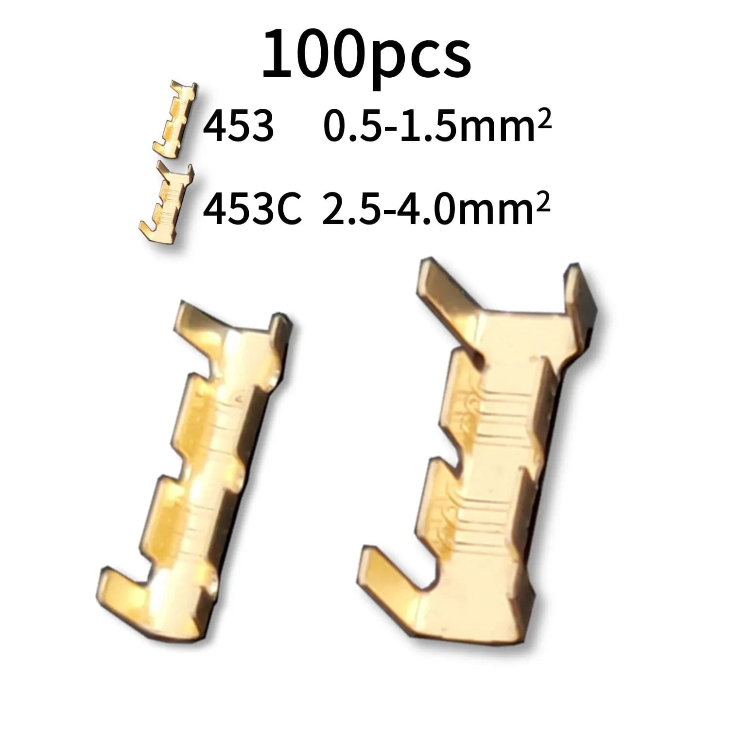 100pcs 453/453C U-shaped Terminal Wire Quick Connector Terminal Small Tooth Fascia Terminal 0.5-1.5mm2/2.5-4.0mm2