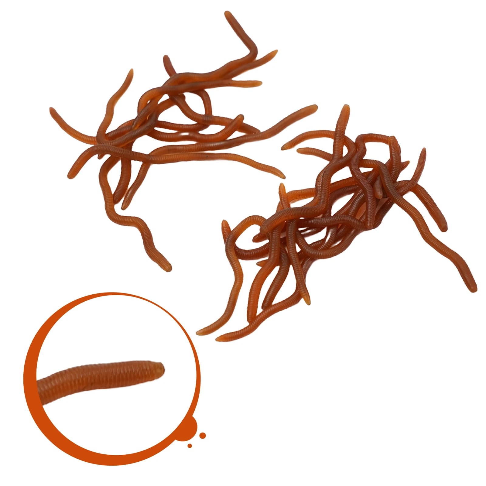 20pcs Earthworm Fishing Lure Kit 8cm 10cm Artificial Earthworm Soft Bait Simulation Fake Bait Fishing Tools