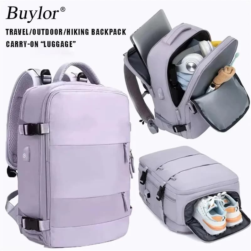 Buylor Travel Backpack for Women 40x28x17 Airplane Cabin Backpack Carry-On Luggage 14inch Laptop Backpack Casual Schoolbackpack