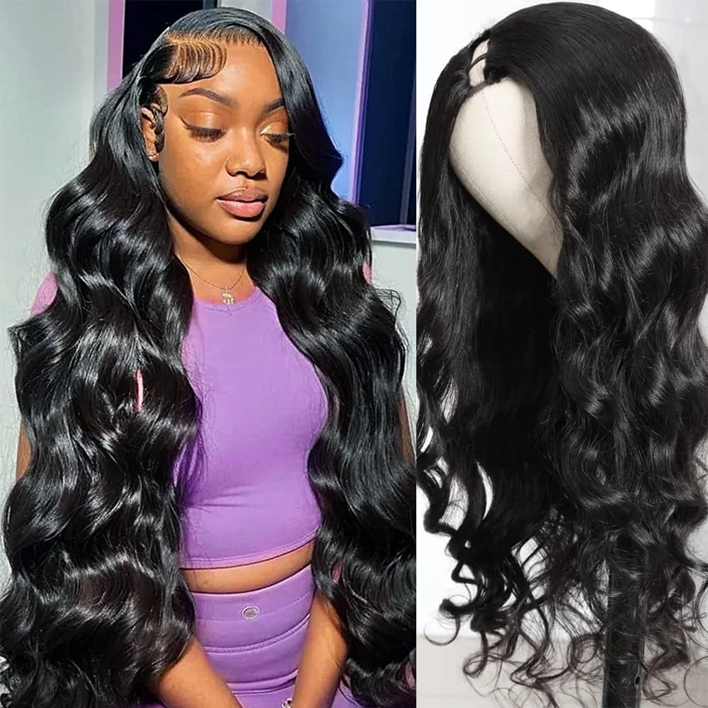 16-32 Inch V Part Wig Human Hair Long Body Wave Brazilian Hair Wig For Women 200 Density V Shape Wig Brazilian Hair Wigs