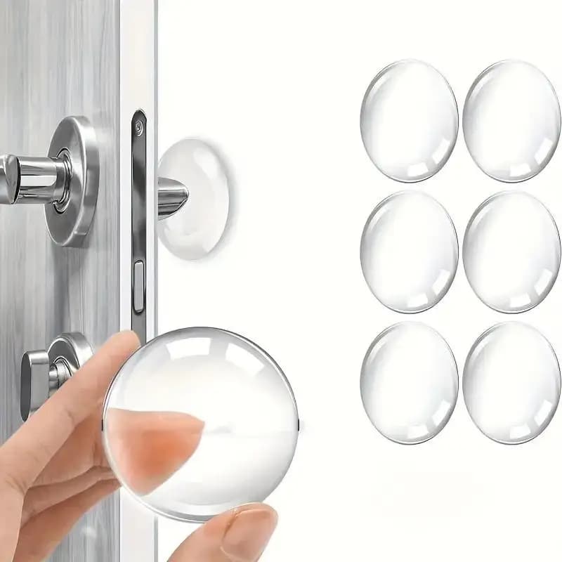 6/12/24pcs Door Knob Wall Shield Clear Soft  Silicone Handle Bumper Mute Stickers Protector Muffler Pad Protective Plug