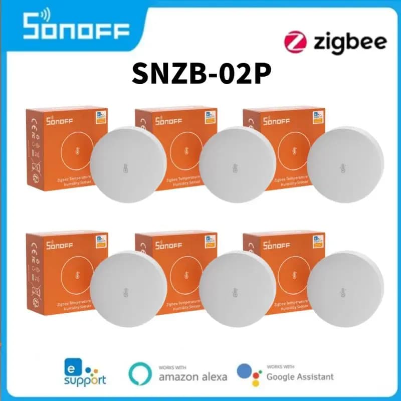 1-10PCS SONOFF SNZB-02P Zigbee Temperature And Humidity Sensor Support Various Gateways Via eWeLink APP Voice Control Via Alexa