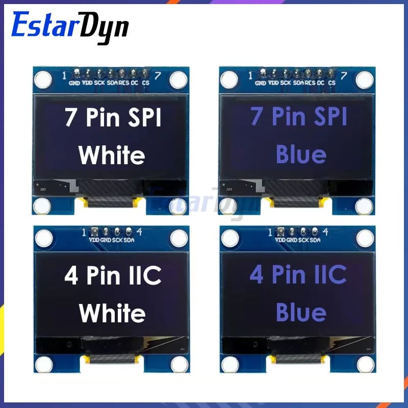 Estardyn RoHS 1.3 inch OLEDWhite/Blue  SPI/IIC I2C Communicate Color 128X64 1.3 inch OLED LCD Display Module 1.3" OLED Module