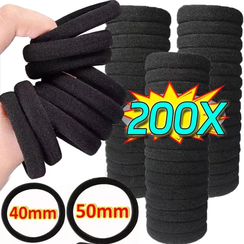 High Elastic Black Hair Bands Women Black Basic Hair Tie Headband Simple Ponytail Holder Scrunchies Headwear Hairs Accessories