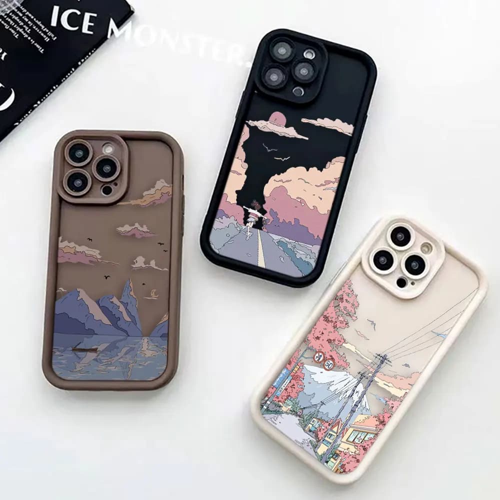 Anime Girl Mountain Scenery Phone Case For Redmi A1 A2 A3 C61 NOTE 8 9 9S 10 11 11S 12 12S 13 PRO PLUS 4G 5G Case Funda Shell