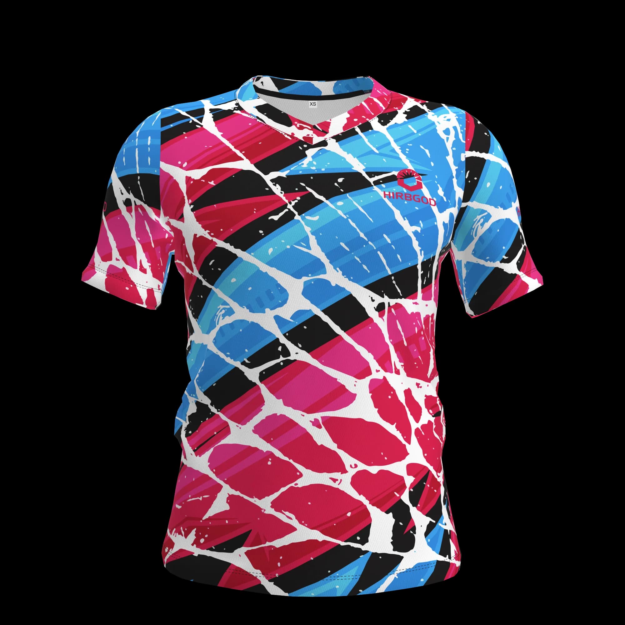 HIRBGOD Mens Colorful Running Tshirt V Collar Athletics Jersey