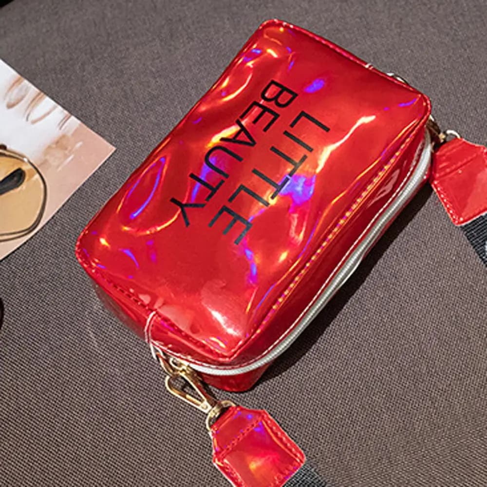 Street Small PVC Letter Over The Shoulder Laser Korean Style Bag Handbag Women Messenger Bag Square Bag