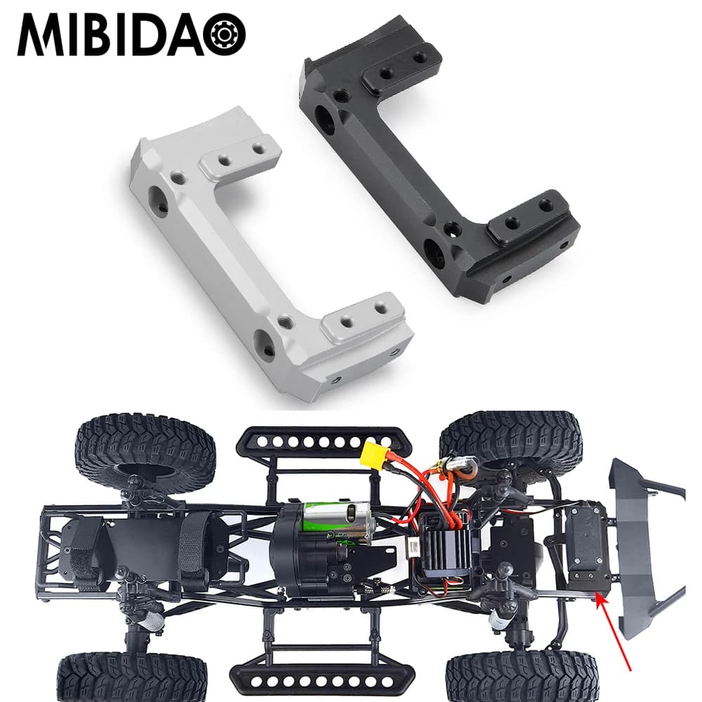 MIBIDAO Aluminum Alloy Front Bumper Mount Servo Stand for Axial SCX10 II 90046 90047 Jeep Wrangler 1/10 RC Crawler Car Parts