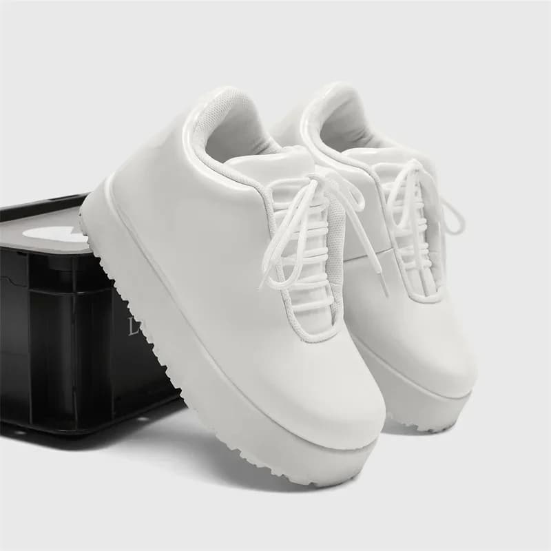 Chunky Sneaker Men Designer Spring New Shoes Fashion Casual Microfiber Leather Upper Height Increased Flat Platform Board Shoes