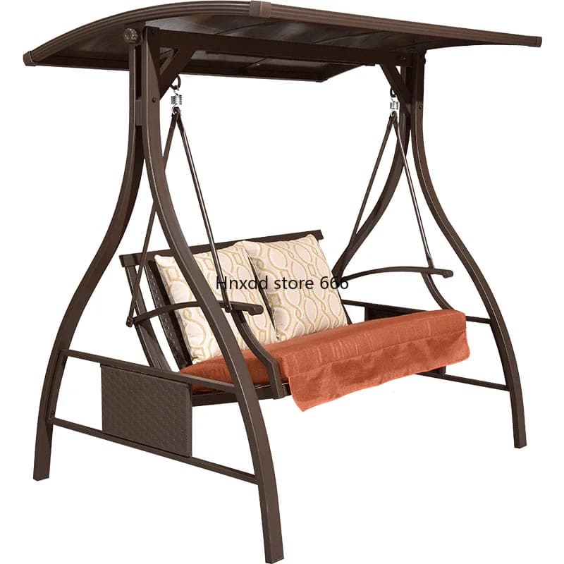 Outdoor Double Wrought Iron Chair Rainproof Garden Garden Rocking Chair Outdoor Swing