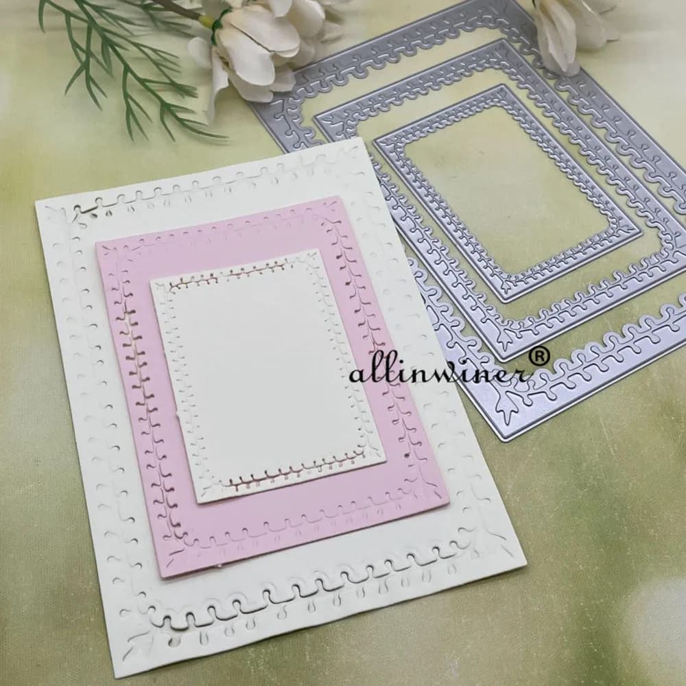 Flower leaf rectangular frame DIY Craft Metal Cutting Die Scrapbook Embossed Paper Card Album Craft Template Stencil Dies
