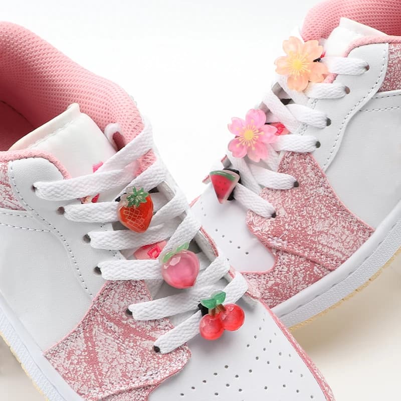 Cute Flowers Fruit Shoe Laces Decorations Buckle Charms Shoelaces for Sneaker Luxury Shoes Accessories for AF1 Women Man 1 Pcs