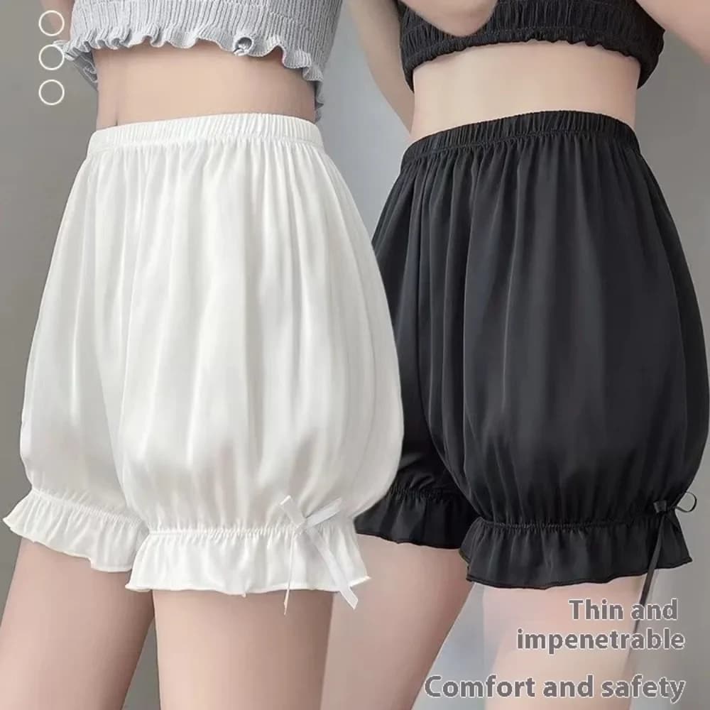Safety Pants Women Black White Girl Bud Bloomers Shorts Pumpkin Pants Leggings Dress Underwear Anti-Embarrassment Skirt Pajamas