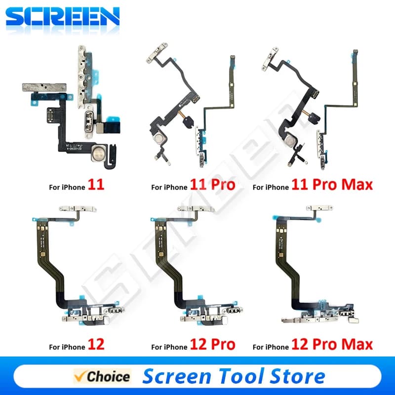 Choice Power&Volume Buttons Key Switch Flex Cable For iPhone 11 11Pro 12 Pro 12Pro Max Mini  For iPhone Replacement Parts