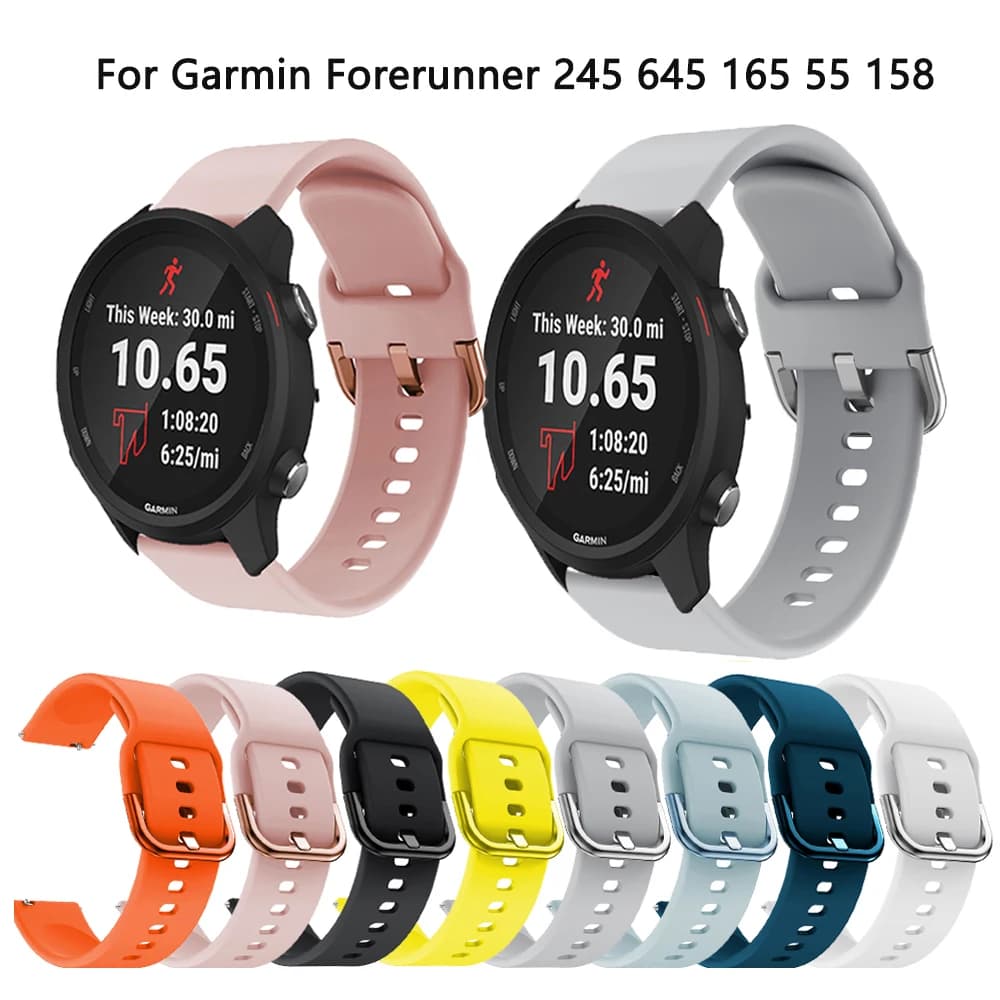 Silicone watch band For Garmin Forerunner 645 245 165 158 55 Sport wristband Smart watch strap For Samsung Galaxy Watch Active