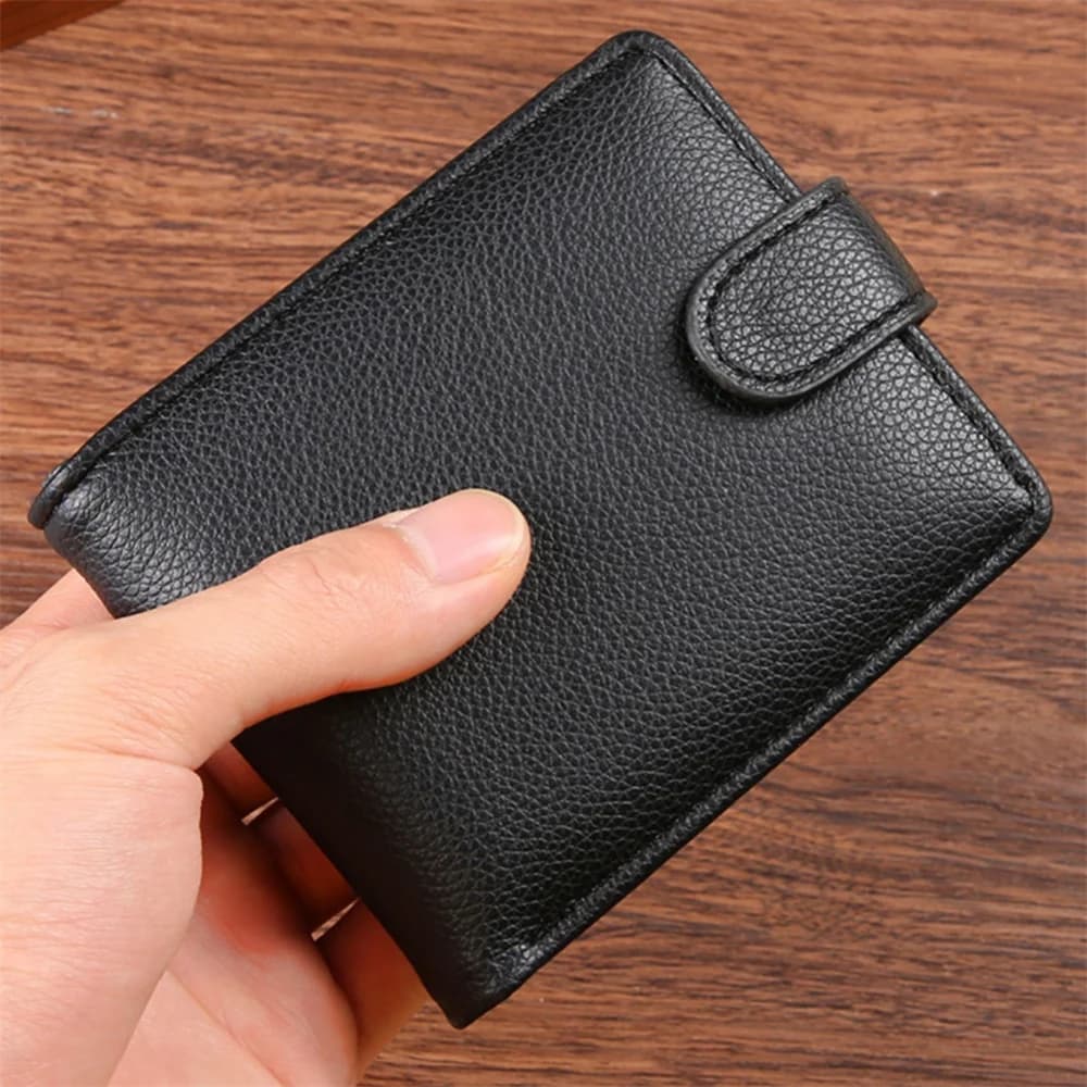 ISKYBOB Men's Wallet Multiple Card Slots ID/Credit Card Holder Fashion Vintage Business Coin Purses Snap Leather Male Wallets