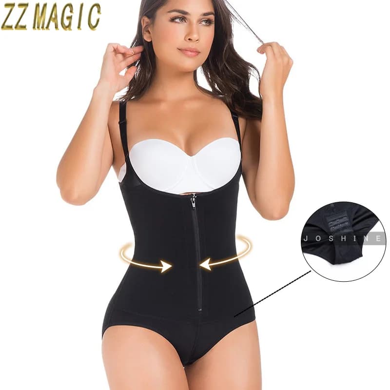 Faja Colombianas Full Body Shapewear for Women Tummy Control Body Shaper Butt Lifter Thigh Slimming Plus Size with Zipper Girdle