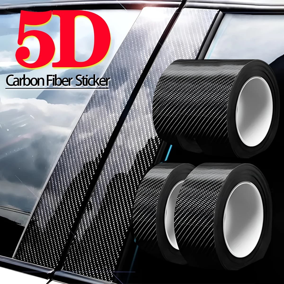 Carbon Fiber Sticker Car Door Sill Protector Film Anti Waterproof Scratch Tape for Auto Door Sill Edge Side Mirror B-pillar