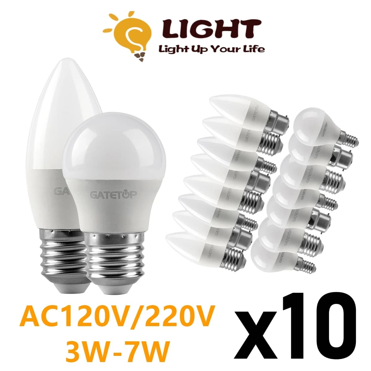 10PCS LED Bulbs Energy-efficient G45 C37 E14 E27 3W-7W AC230V AC110V 3000K/4000K/6000K Led Golf Bulb Lamp For Home Decoration