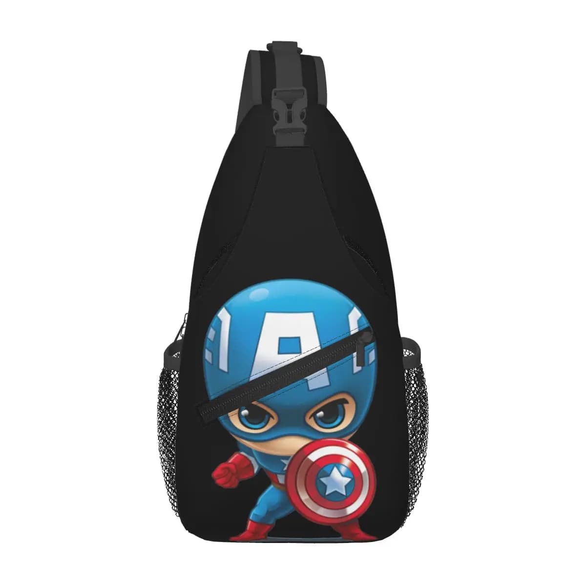 Custom Captain America Stylized Art Shoulder Crossbody Chest Backpack Women Men Shoulder Chest Bags Sling Bag for Hiking Bags