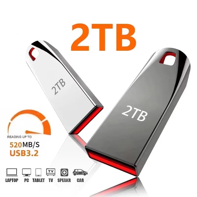 2025 2TB USB 3.0 Flash Drives High Speed Metal Pendrive 1TB 512GB 256GB Portable Usb Drive Waterproof Memoria USB Flash Disk ﻿
