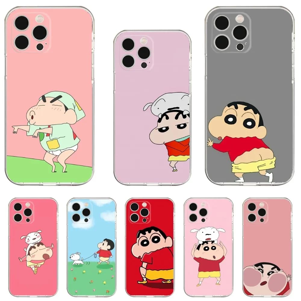 C-Crayon S-ShinChan-S Cutoon Phone Case For iPhone 16,15,14,13,12,11 Plus,Pro,Max,XR,XS,X,7,8 Plus,SE,Mini Transparent Shell