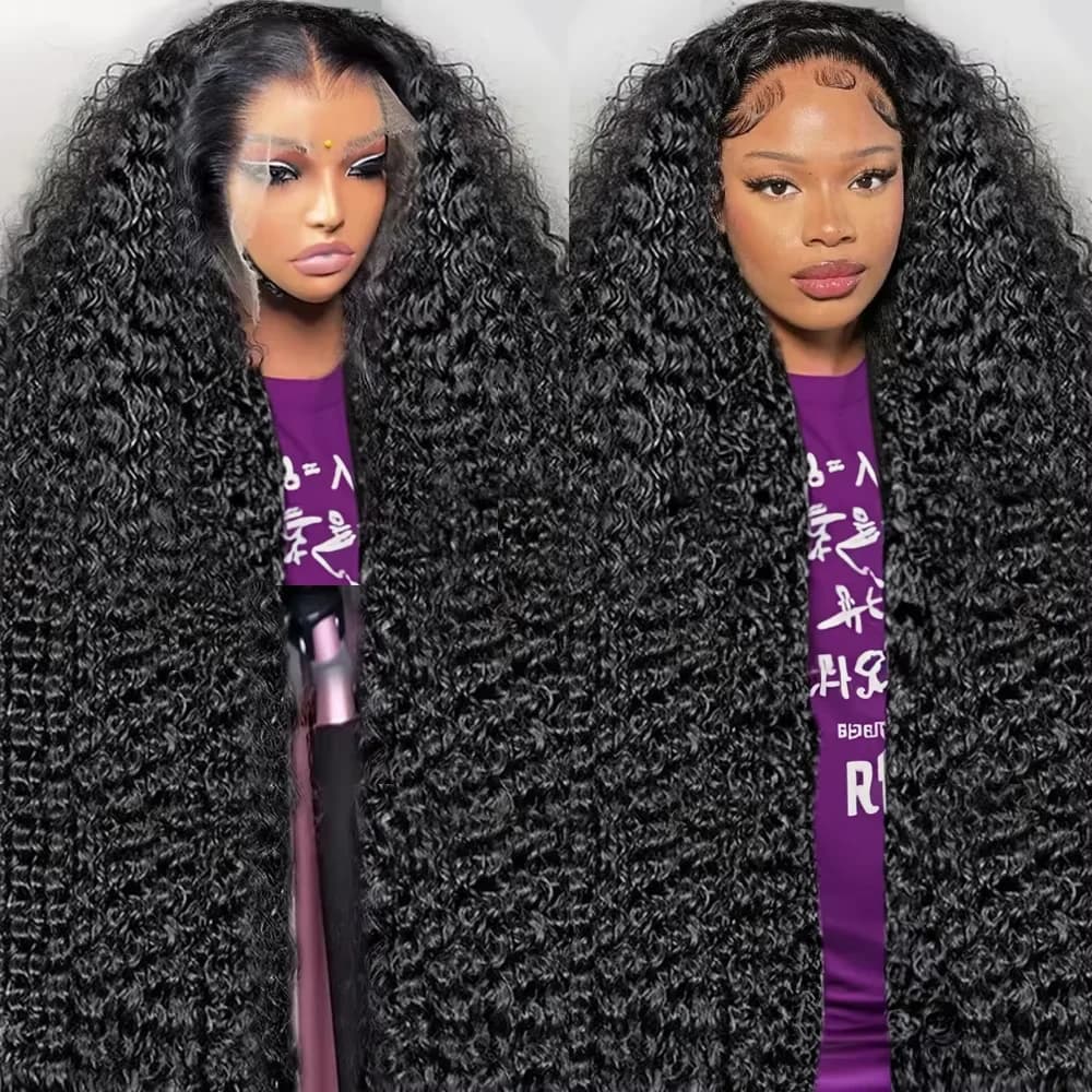 300 Density 13x6 Hd Deep Wave Frontal Wig 30 34inch Glueless Wigs 100% Human Hair Water Wave Curly Lace Front Wig For Women