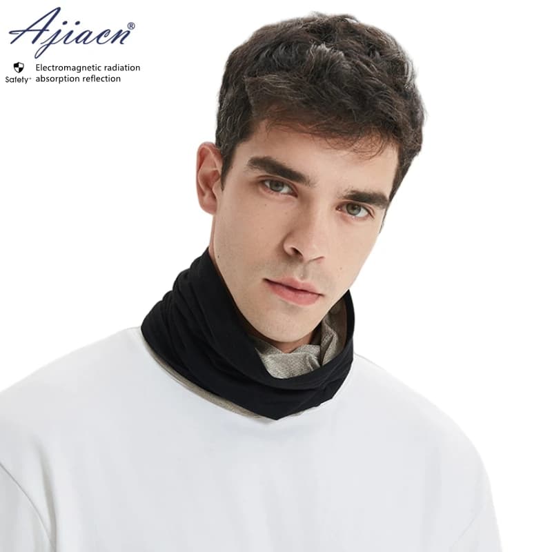 Electromagnetic radiation protective 100% silver fiber lining scarf cover Computer, Cell phone EMF shielding soft face masks