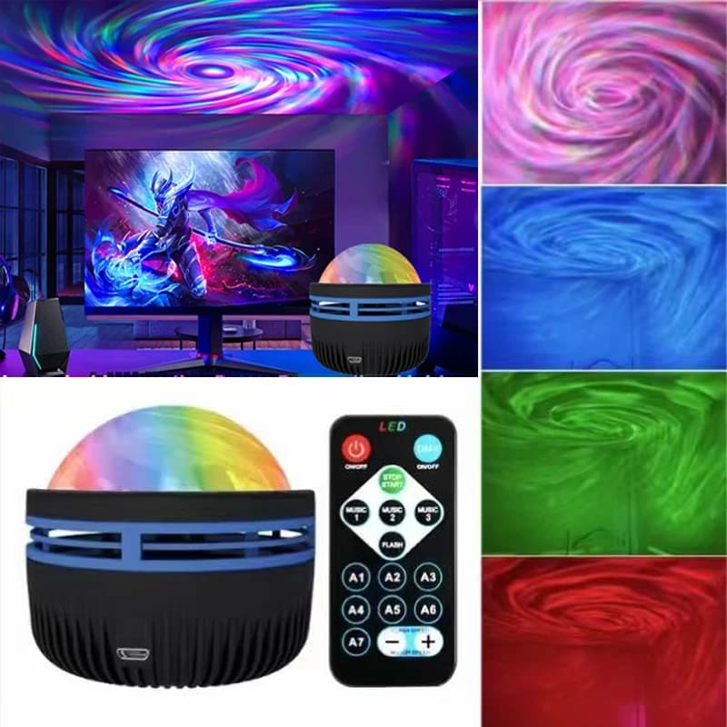 USB Colorful Galaxy Projector LED Light Galaxy Sky Bedroom Night Light with Remote Control Kids Room Christmas Party Decoration