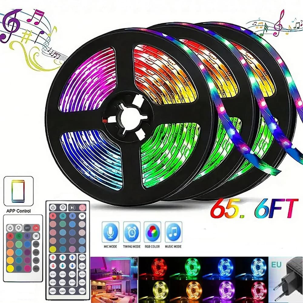 12V Led Strips Lights 5-30M Smart Wifi Alexa SMD 5050 Rgb Led Tape 220V Neon Strips Music Sync Colorful Room Band Decoration