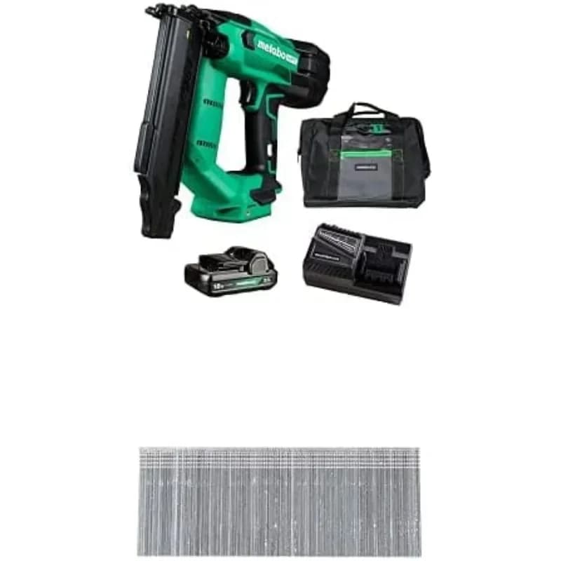 Bundle of Metabo HPT 18V MultiVolt™ Cordless 18 Gauge Brad Nailer Kit + Metabo HPT 2 Inch 18 Gauge Brad Finish Nail 1,000 Count