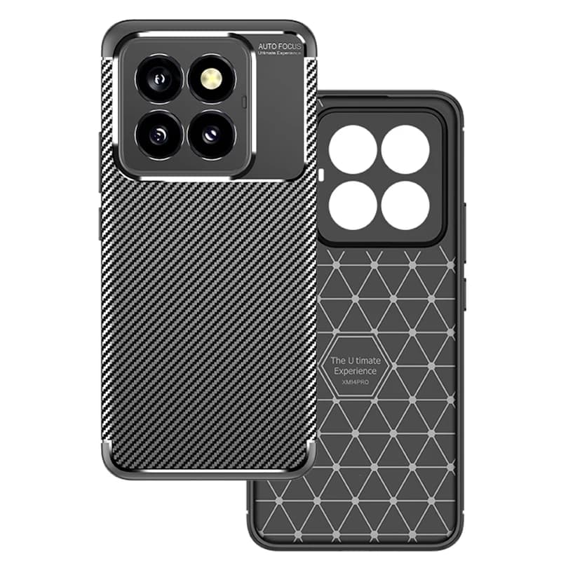 Carbon Fiber Cover For Xiaomi 14 Pro Case Bumper Anti-knock Silicone Funda For Xiaomi 14 ProThin Phone Case For Xiaomi 14 Pro