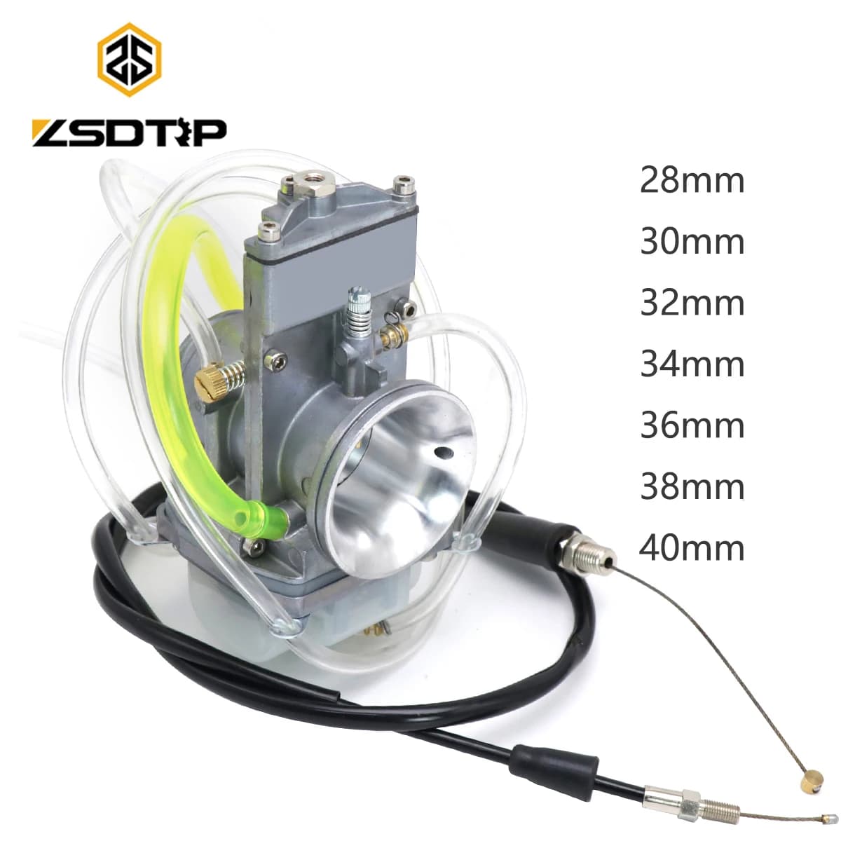 ZSDTRP 38mm 40mm For Lectron High Velocity Adjustable Power Jet Carburetor with Cable For YZ250F KX250F RMZ250 CRF250R CRF450R