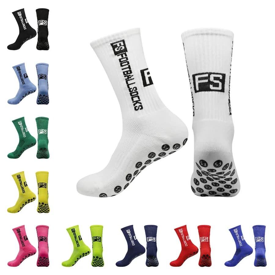 FS Football Socks Round Silicone Suction Cup Grip Anti Slip Soccer Socks Sports Men Women Baseball Rugby Socks