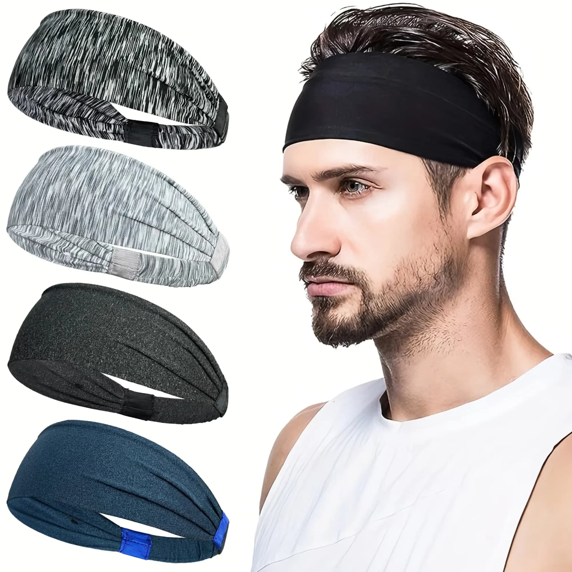 Sports Headbands For Men Woman Gym Yoga Sweat Hair Bands Soft Elastic Hairbands Stretch Outdoor Sport Sweatbands