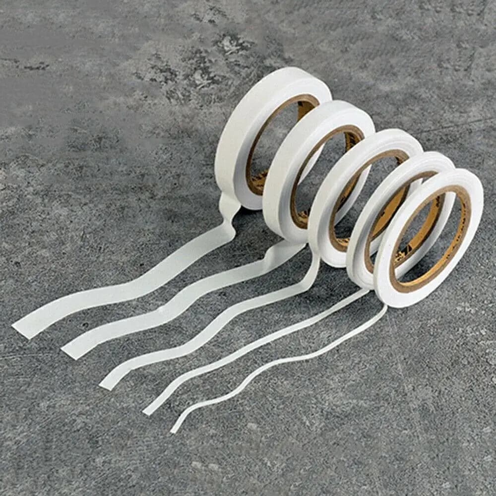 2Pcs Moderate Viscosity Masking Tape No Residue Easy To Tear And Masking Tape 9 Meters White Curve Masking Paper Model Sticker