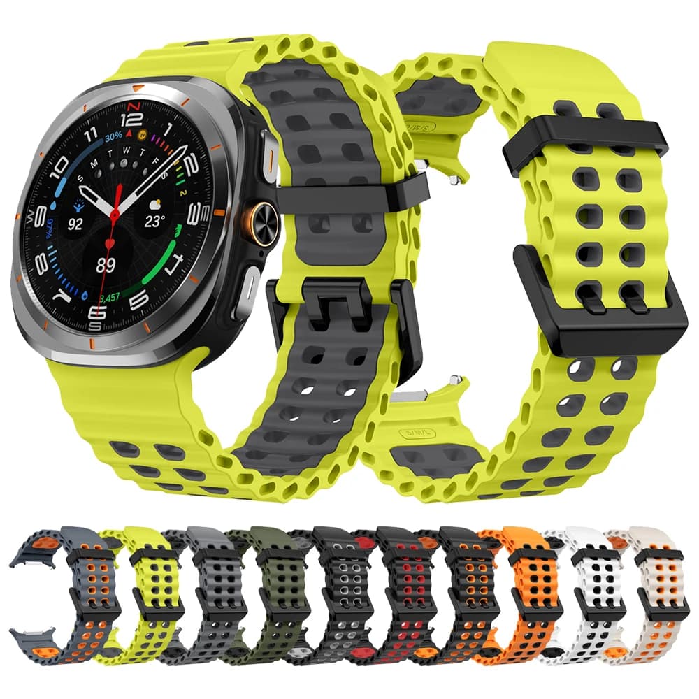 Two-Tone Sports Silicone Strap For Samsung Galaxy Watch Ultra Marine Band Bracelet For GalaxyWatch Ultra 47mm Watchband
