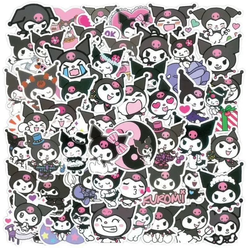 50pcs Stickers Cute Cinnamoroll Kuromi My Melody Sticker For Laptop Phone Case Girls Sanrio My Melody Anime Stickers Kids Toys