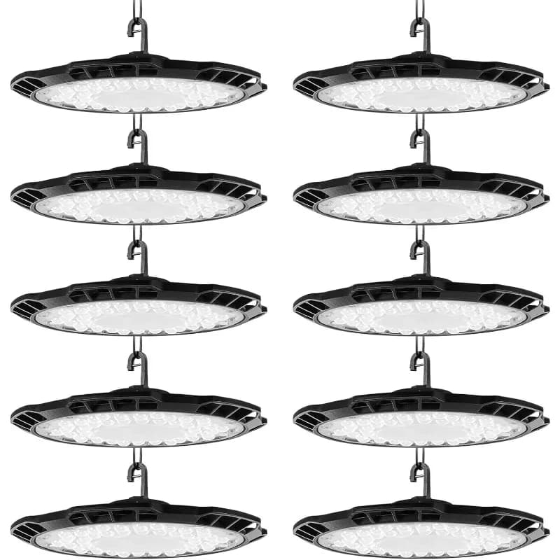 10Pack 500W LED UFO High Bay Light, 6500K Daylight White 10000LM Workshop Lighting, IP65 Waterproof Commercial Shop Industrial