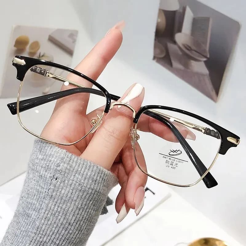 New Metal Half Frame Hd Anti-blue Reading Glasses For The Elderly Business Men Fashion Reading Glasses