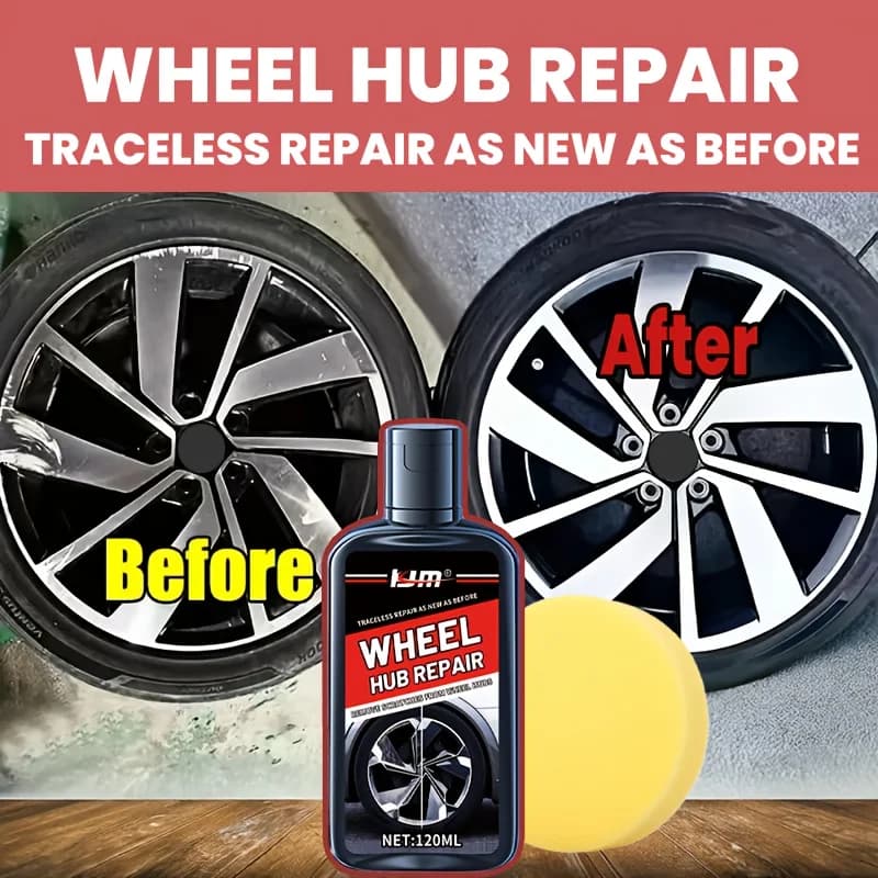 Wheel Hub Repair Kit, Includes Polishing Agent, Suitable for Scratch, Wear and Discoloration Repair - Refurbish Rims, Remove