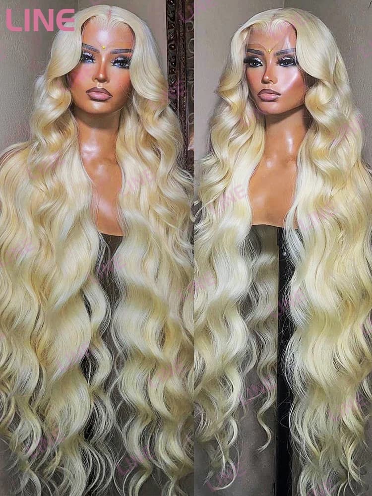 40 Inch Body Wave Blonde 613 13x6 Hd Lace Frontal Wigs Human Hair Brazilian Colored 13x4 Transparente Human Hair Wig Pre Plucked