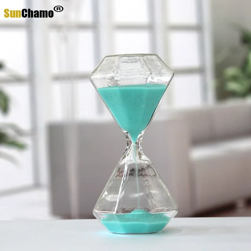 5 Minutes Transparent Glass Sand Watch Hourglass Creative Sandglass Diamond Styling Timer Clock Countdown Timing Home Decor