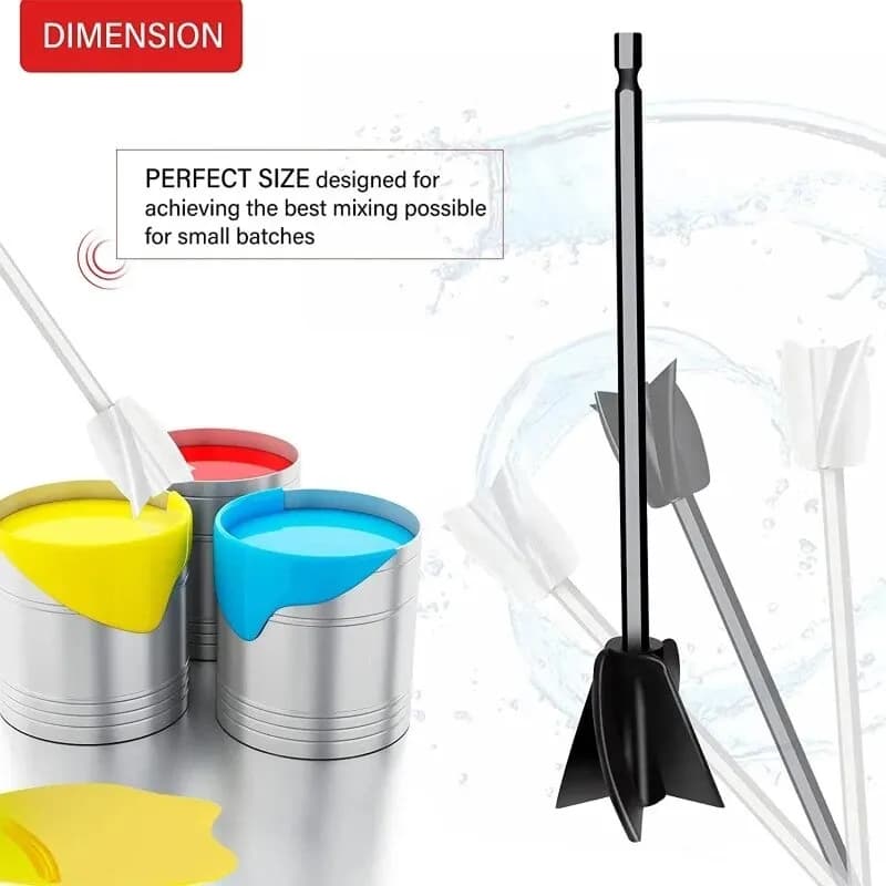 2PCS Epoxy Mixing Stick Paint Stirring Rod Putty Cement Paint Mixer Attachment With Drill Chuck For Epoxy Resin Latex Oil Paint