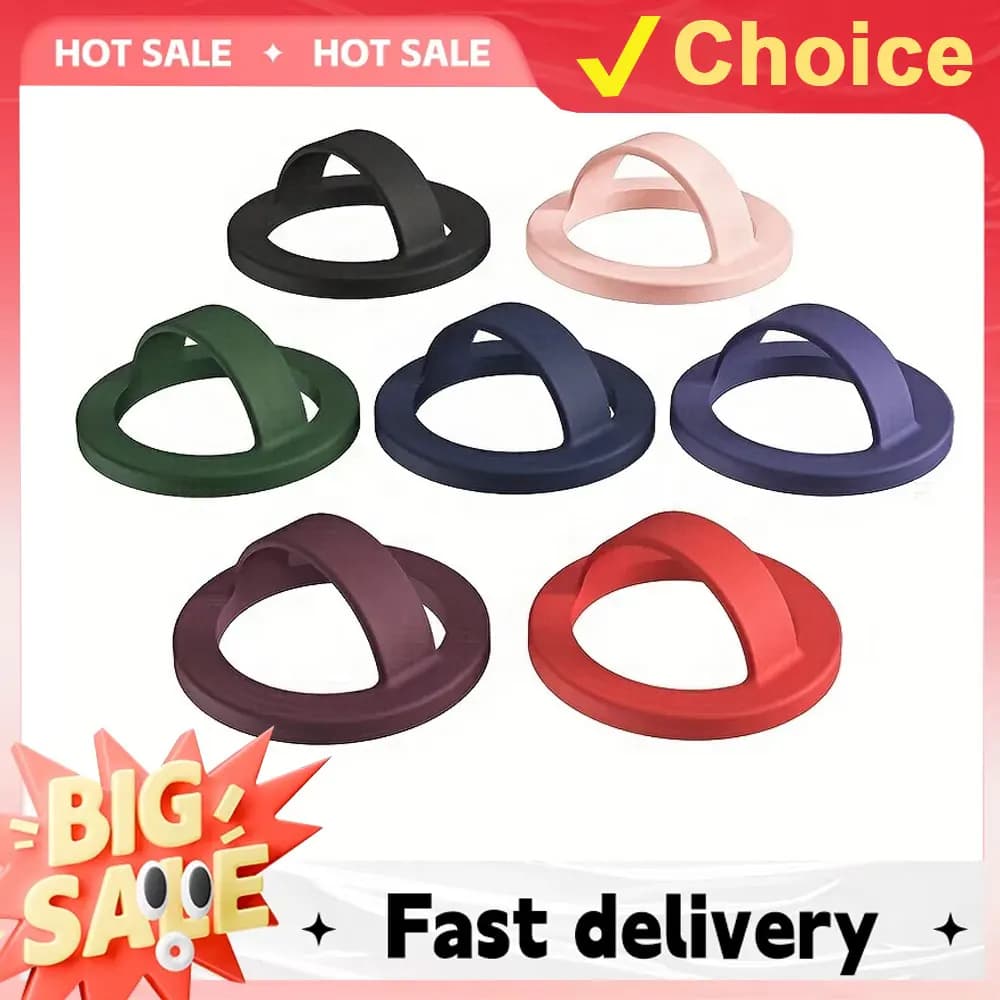 Magnetic Phone Ring Waterproof Removable Liquid Silicone Magnetic Phone Ring Holder Grip Attachment for iPhone & Android Cases