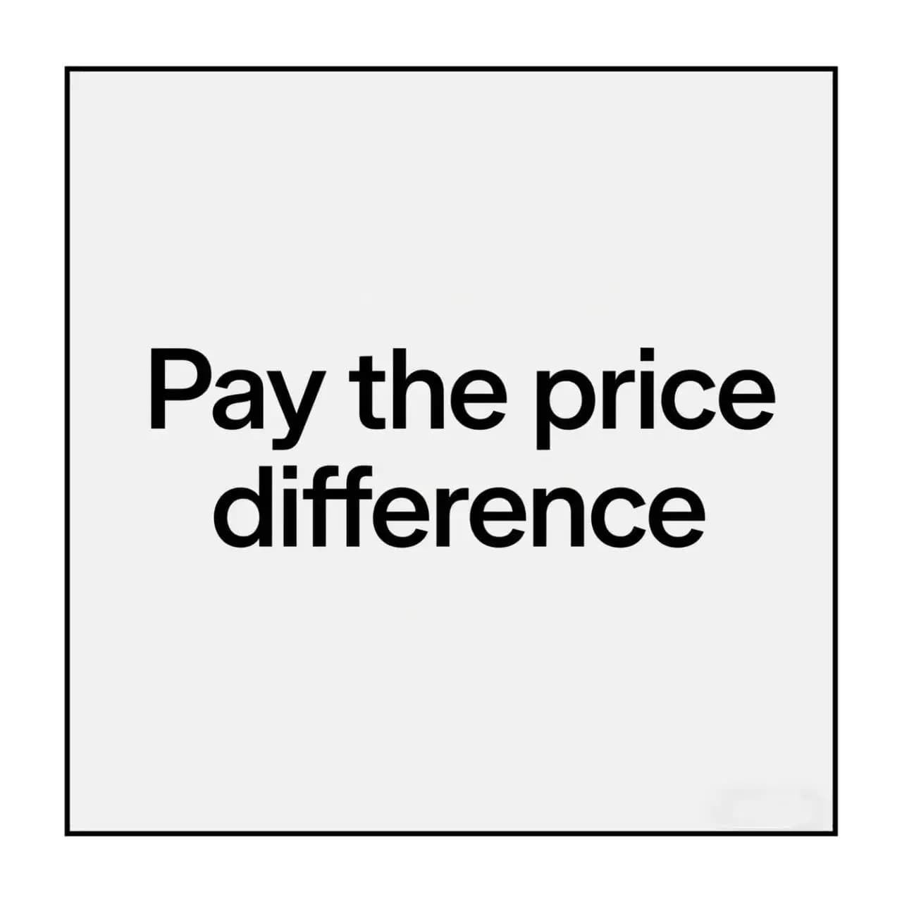 Order Price Difference Payment