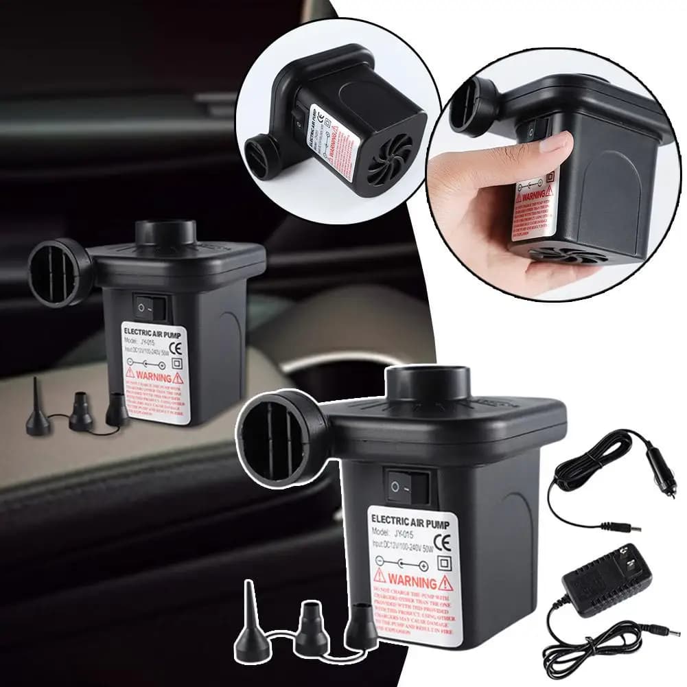 50W Auto Travel mat Electric Inflator pump 5/17/22mm nozzle Portable Camping Air cushion fill pump Pool inflator blower tools