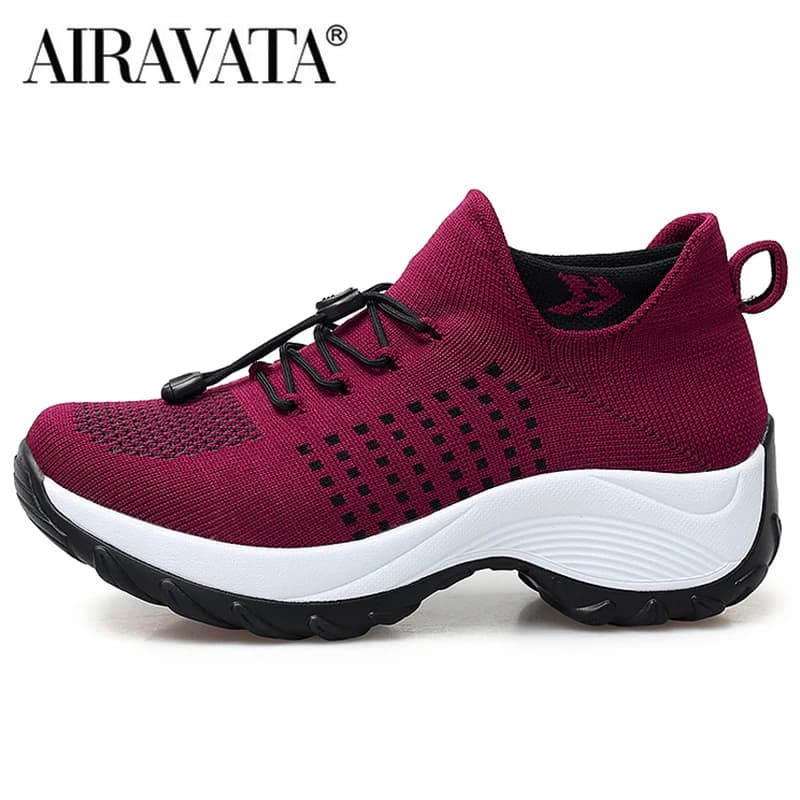 Women Walking Shoes Breathable Fly Weaving Sneakers Non Slip Casual Shoes 7 Color Size 35-45